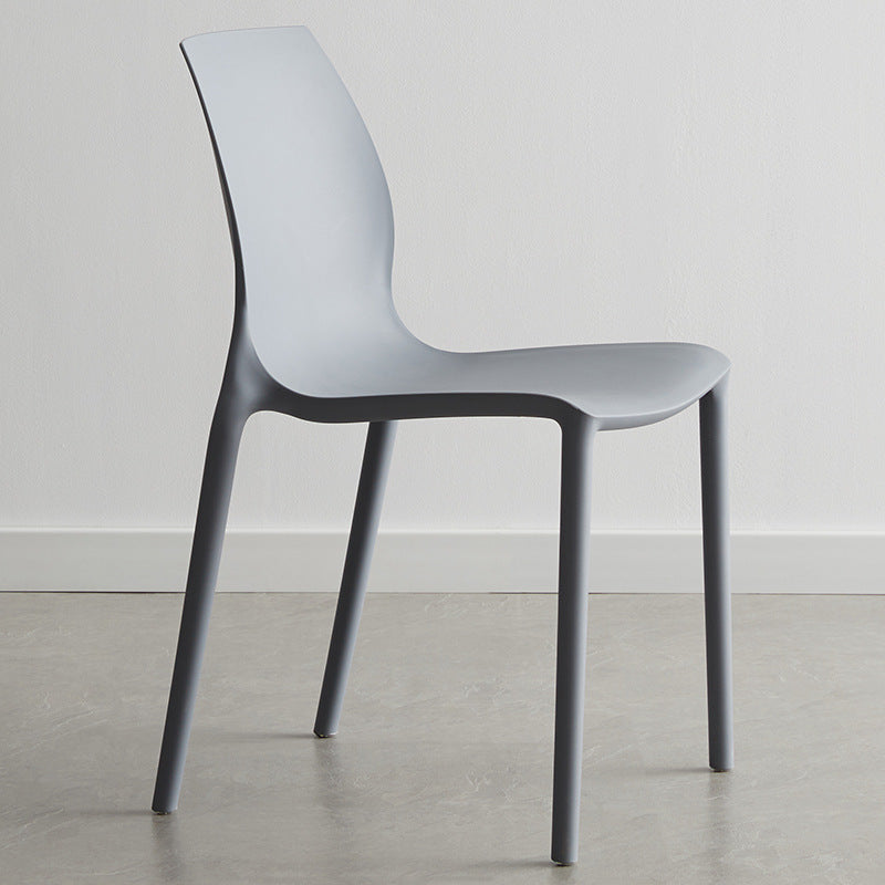 Plastic Scandinavian Dining Kitchen Room Side Chair Solid Back Chair Grey 1 Piece Clearhalo 'Dining Chairs' 'Dining Tables & Seating' 'dining_chair' 'Furniture' 'furniture_dining_chair' 'Kitchen & Dining Furniture' 4809337