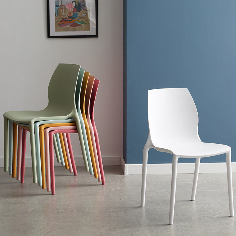 Plastic Scandinavian Dining Kitchen Room Side Chair Solid Back Chair Clearhalo 'Dining Chairs' 'Dining Tables & Seating' 'dining_chair' 'Furniture' 'furniture_dining_chair' 'Kitchen & Dining Furniture' 4809338