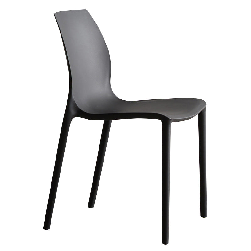 Plastic Scandinavian Dining Kitchen Room Side Chair Solid Back Chair Clearhalo 'Dining Chairs' 'Dining Tables & Seating' 'dining_chair' 'Furniture' 'furniture_dining_chair' 'Kitchen & Dining Furniture' 4809339
