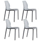 Plastic Scandinavian Dining Kitchen Room Side Chair Solid Back Chair Grey Set of 4 Clearhalo 'Dining Chairs' 'Dining Tables & Seating' 'dining_chair' 'Furniture' 'furniture_dining_chair' 'Kitchen & Dining Furniture' 4809342