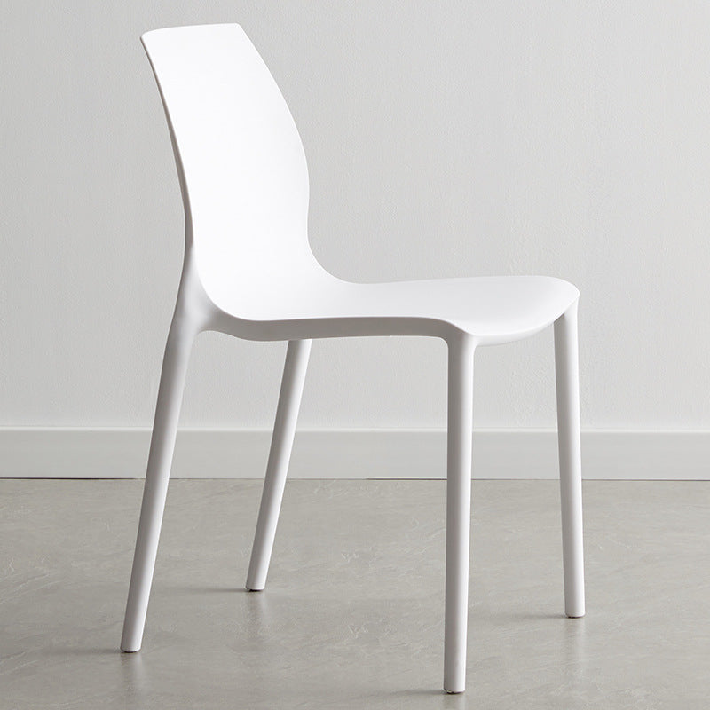 Plastic Scandinavian Dining Kitchen Room Side Chair Solid Back Chair White 1 Piece Clearhalo 'Dining Chairs' 'Dining Tables & Seating' 'dining_chair' 'Furniture' 'furniture_dining_chair' 'Kitchen & Dining Furniture' 4809343