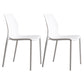 Plastic Scandinavian Dining Kitchen Room Side Chair Solid Back Chair White Set of 2 Clearhalo 'Dining Chairs' 'Dining Tables & Seating' 'dining_chair' 'Furniture' 'furniture_dining_chair' 'Kitchen & Dining Furniture' 4809346