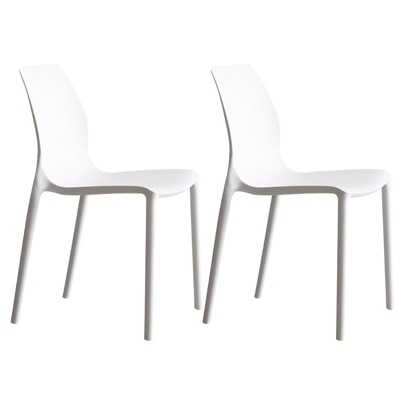 Plastic Scandinavian Dining Kitchen Room Side Chair Solid Back Chair White Set of 2 Clearhalo 'Dining Chairs' 'Dining Tables & Seating' 'dining_chair' 'Furniture' 'furniture_dining_chair' 'Kitchen & Dining Furniture' 4809346