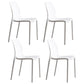 Plastic Scandinavian Dining Kitchen Room Side Chair Solid Back Chair White Set of 4 Clearhalo 'Dining Chairs' 'Dining Tables & Seating' 'dining_chair' 'Furniture' 'furniture_dining_chair' 'Kitchen & Dining Furniture' 4809348