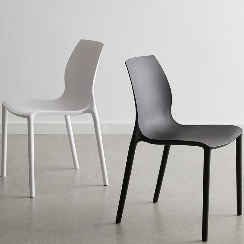 Plastic Scandinavian Dining Kitchen Room Side Chair Solid Back Chair Clearhalo 'Dining Chairs' 'Dining Tables & Seating' 'dining_chair' 'Furniture' 'furniture_dining_chair' 'Kitchen & Dining Furniture' 4809349
