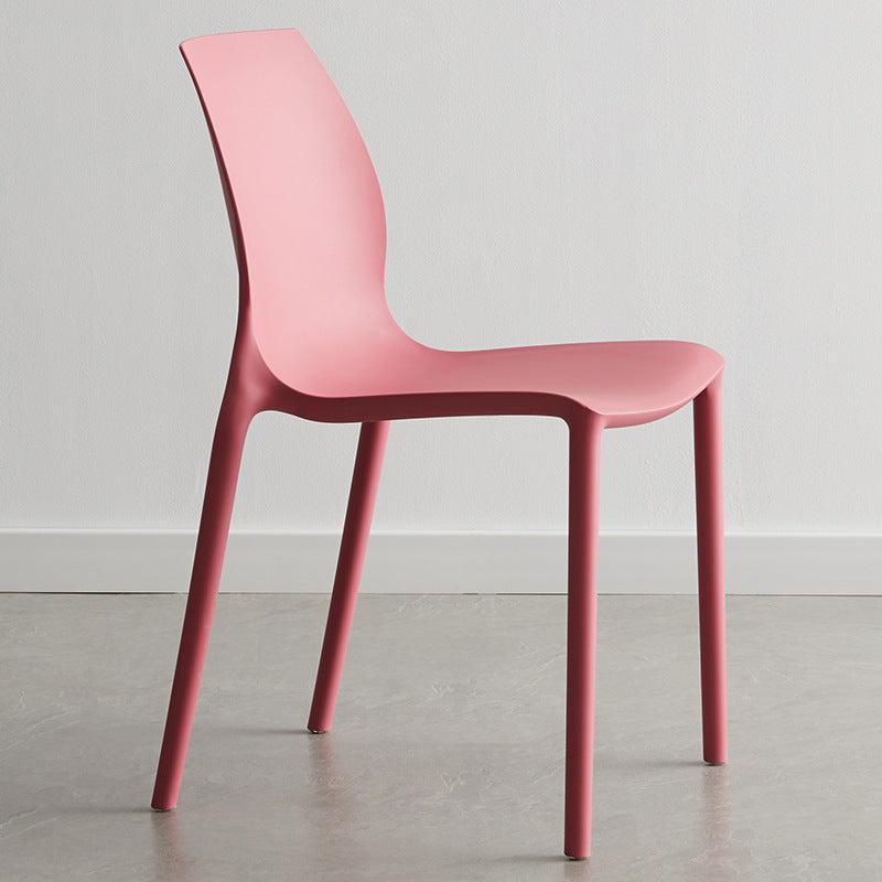 Plastic Scandinavian Dining Kitchen Room Side Chair Solid Back Chair Red 1 Piece Clearhalo 'Dining Chairs' 'Dining Tables & Seating' 'dining_chair' 'Furniture' 'furniture_dining_chair' 'Kitchen & Dining Furniture' 4809350