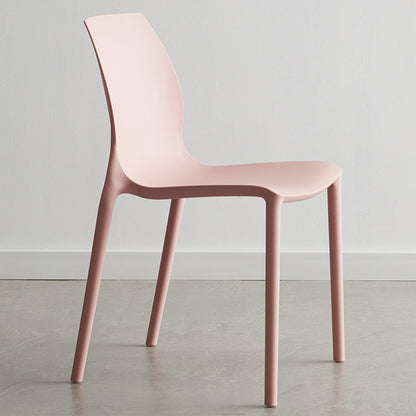 Plastic Scandinavian Dining Kitchen Room Side Chair Solid Back Chair Pink 1 Piece Clearhalo 'Dining Chairs' 'Dining Tables & Seating' 'dining_chair' 'Furniture' 'furniture_dining_chair' 'Kitchen & Dining Furniture' 4809353
