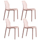 Plastic Scandinavian Dining Kitchen Room Side Chair Solid Back Chair Pink Set of 4 Clearhalo 'Dining Chairs' 'Dining Tables & Seating' 'dining_chair' 'Furniture' 'furniture_dining_chair' 'Kitchen & Dining Furniture' 4809355