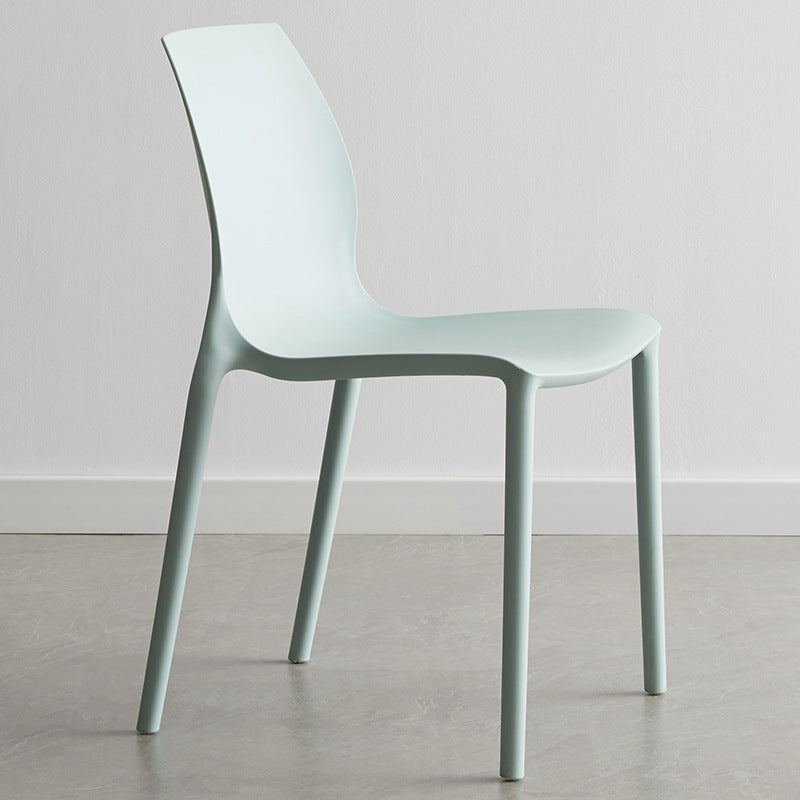 Plastic Scandinavian Dining Kitchen Room Side Chair Solid Back Chair Blue 1 Piece Clearhalo 'Dining Chairs' 'Dining Tables & Seating' 'dining_chair' 'Furniture' 'furniture_dining_chair' 'Kitchen & Dining Furniture' 4809356