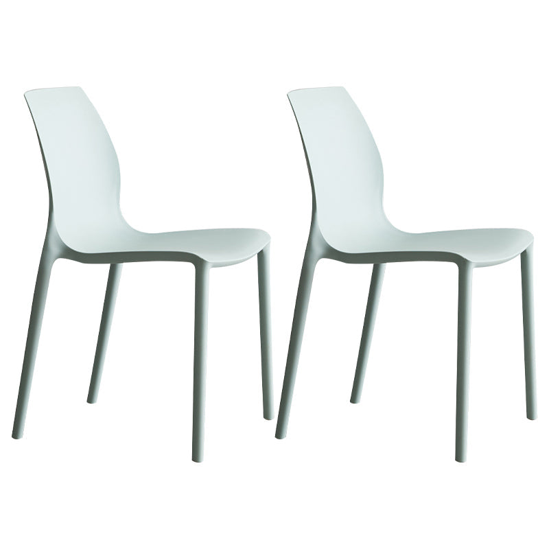 Plastic Scandinavian Dining Kitchen Room Side Chair Solid Back Chair Blue Set of 2 Clearhalo 'Dining Chairs' 'Dining Tables & Seating' 'dining_chair' 'Furniture' 'furniture_dining_chair' 'Kitchen & Dining Furniture' 4809357