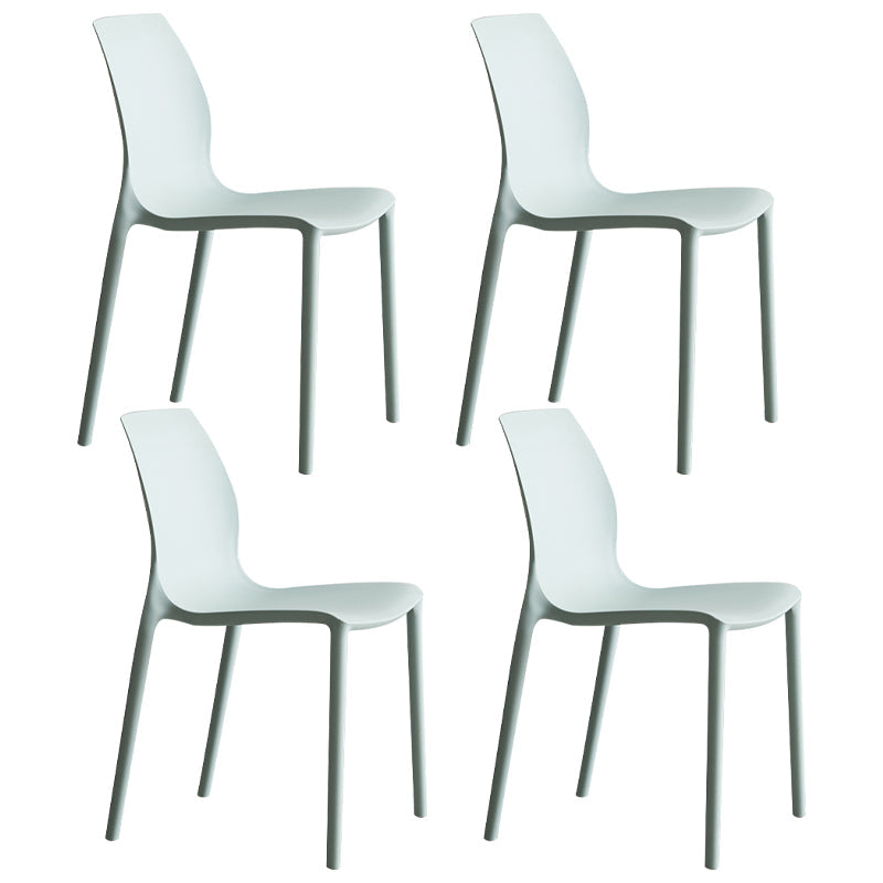 Plastic Scandinavian Dining Kitchen Room Side Chair Solid Back Chair Blue Set of 4 Clearhalo 'Dining Chairs' 'Dining Tables & Seating' 'dining_chair' 'Furniture' 'furniture_dining_chair' 'Kitchen & Dining Furniture' 4809358