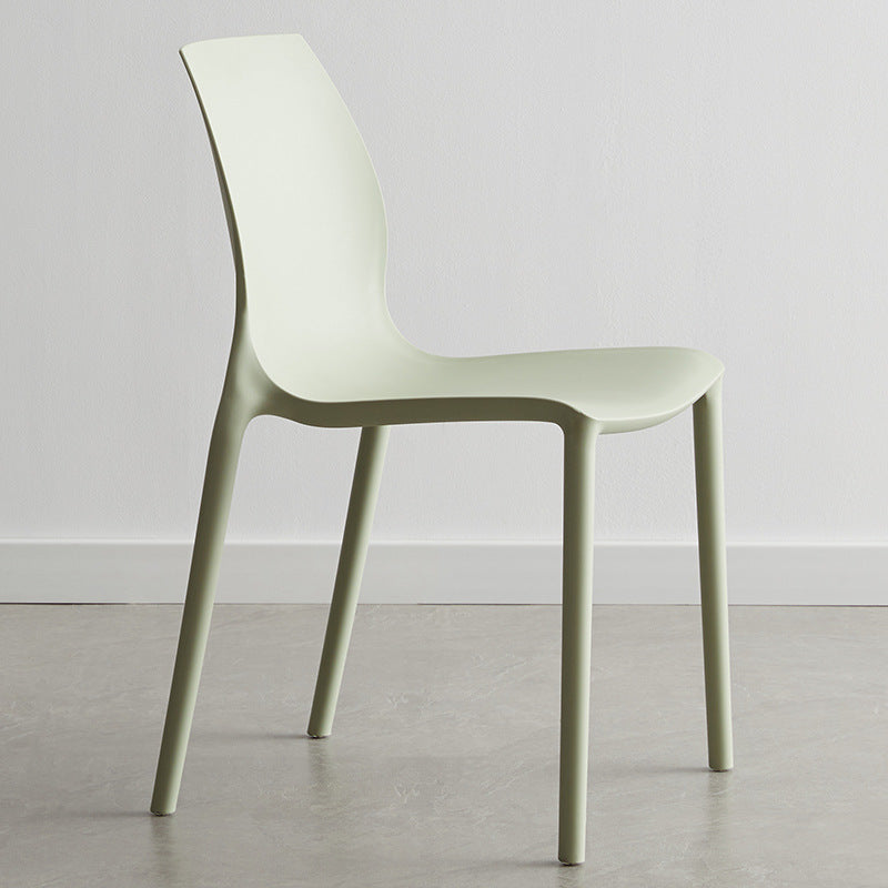 Plastic Scandinavian Dining Kitchen Room Side Chair Solid Back Chair Green 1 Piece Clearhalo 'Dining Chairs' 'Dining Tables & Seating' 'dining_chair' 'Furniture' 'furniture_dining_chair' 'Kitchen & Dining Furniture' 4809359