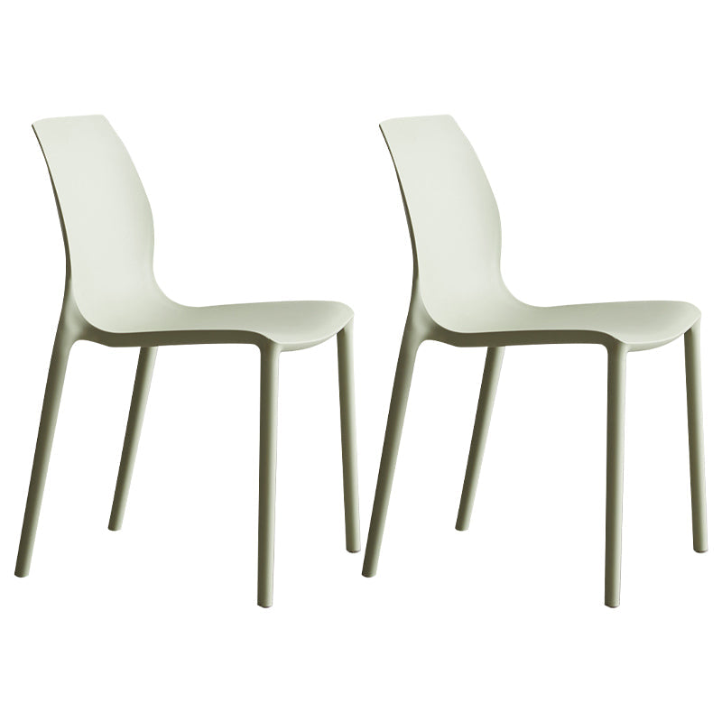 Plastic Scandinavian Dining Kitchen Room Side Chair Solid Back Chair Green Set of 2 Clearhalo 'Dining Chairs' 'Dining Tables & Seating' 'dining_chair' 'Furniture' 'furniture_dining_chair' 'Kitchen & Dining Furniture' 4809360