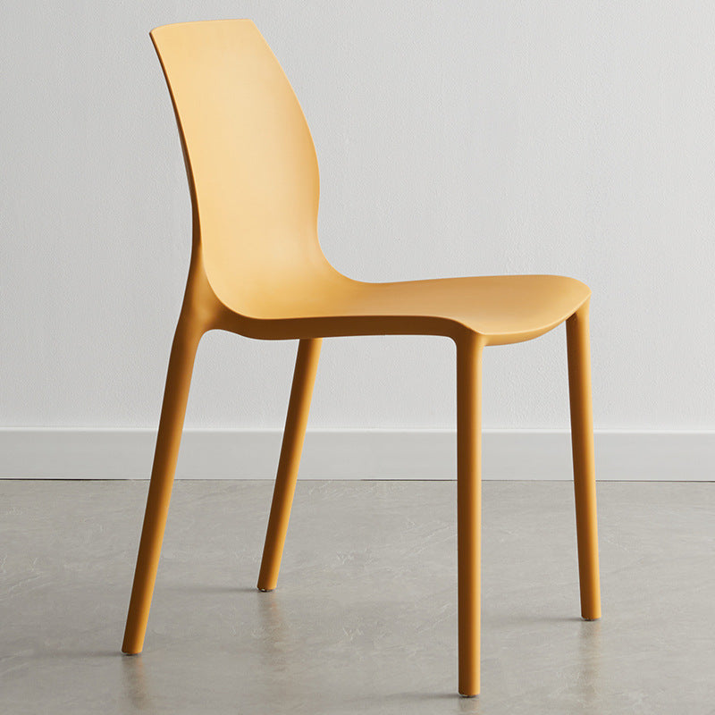 Plastic Scandinavian Dining Kitchen Room Side Chair Solid Back Chair Ginger 1 Piece Clearhalo 'Dining Chairs' 'Dining Tables & Seating' 'dining_chair' 'Furniture' 'furniture_dining_chair' 'Kitchen & Dining Furniture' 4809362