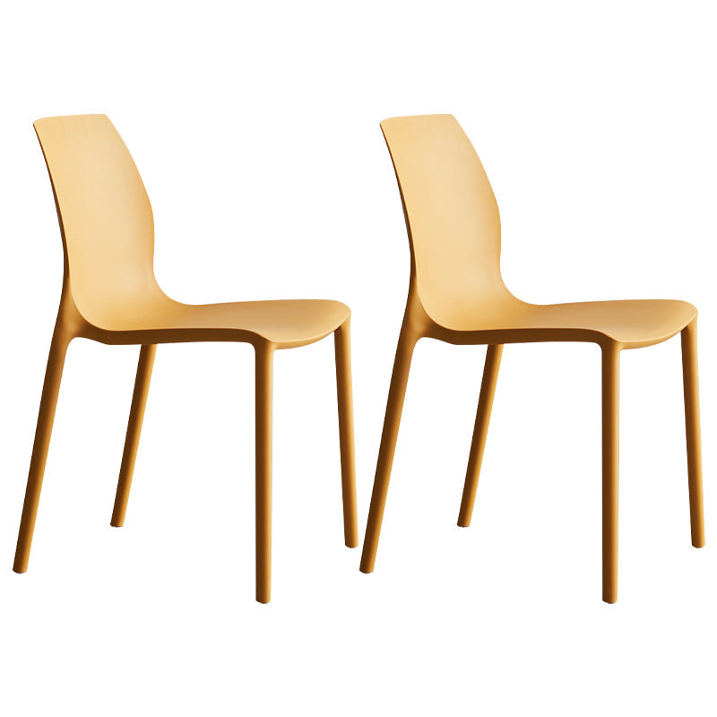 Plastic Scandinavian Dining Kitchen Room Side Chair Solid Back Chair Ginger Set of 2 Clearhalo 'Dining Chairs' 'Dining Tables & Seating' 'dining_chair' 'Furniture' 'furniture_dining_chair' 'Kitchen & Dining Furniture' 4809363