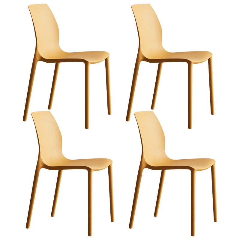 Plastic Scandinavian Dining Kitchen Room Side Chair Solid Back Chair Ginger Set of 4 Clearhalo 'Dining Chairs' 'Dining Tables & Seating' 'dining_chair' 'Furniture' 'furniture_dining_chair' 'Kitchen & Dining Furniture' 4809364