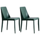 Contemporary Style Chairs Kitchen Armless Side Chair with Metal Legs Dark Green 2 Piece Set Clearhalo 'Dining Chairs' 'Dining Tables & Seating' 'dining_chair' 'furn' 'furn_dining_chair' 'Furniture' 'furniture_dining_chair' 'Kitchen & Dining Furniture' 4809378