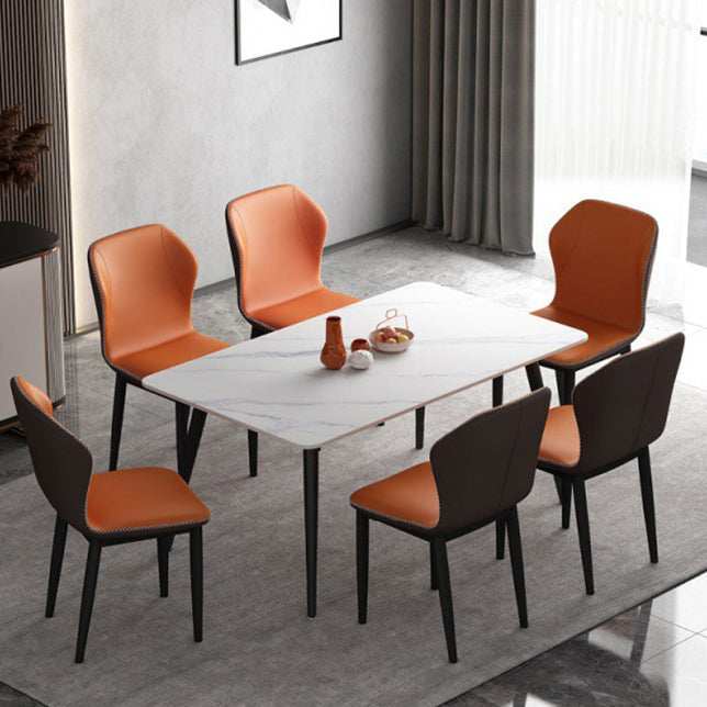 Metal Modern Contemporary Indoor-Outdoor Chair Wingback Side Chair Clearhalo 'Dining Chairs' 'Dining Tables & Seating' 'dining_chair' 'Furniture' 'furniture_dining_chair' 'Kitchen & Dining Furniture' 4809387