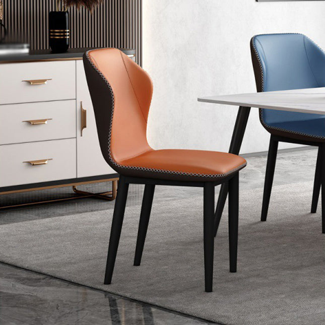 Metal Modern Contemporary Indoor-Outdoor Chair Wingback Side Chair Clearhalo 'Dining Chairs' 'Dining Tables & Seating' 'dining_chair' 'Furniture' 'furniture_dining_chair' 'Kitchen & Dining Furniture' 4809389