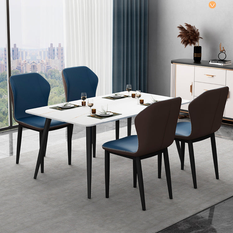 Metal Modern Contemporary Indoor-Outdoor Chair Wingback Side Chair Clearhalo 'Dining Chairs' 'Dining Tables & Seating' 'dining_chair' 'Furniture' 'furniture_dining_chair' 'Kitchen & Dining Furniture' 4809407