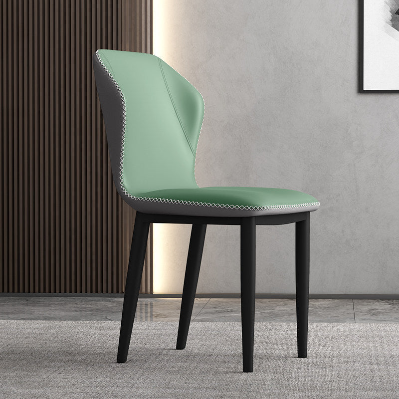 Metal Modern Contemporary Indoor-Outdoor Chair Wingback Side Chair Gray-Green 1 Piece Clearhalo 'Dining Chairs' 'Dining Tables & Seating' 'dining_chair' 'Furniture' 'furniture_dining_chair' 'Kitchen & Dining Furniture' 4809412