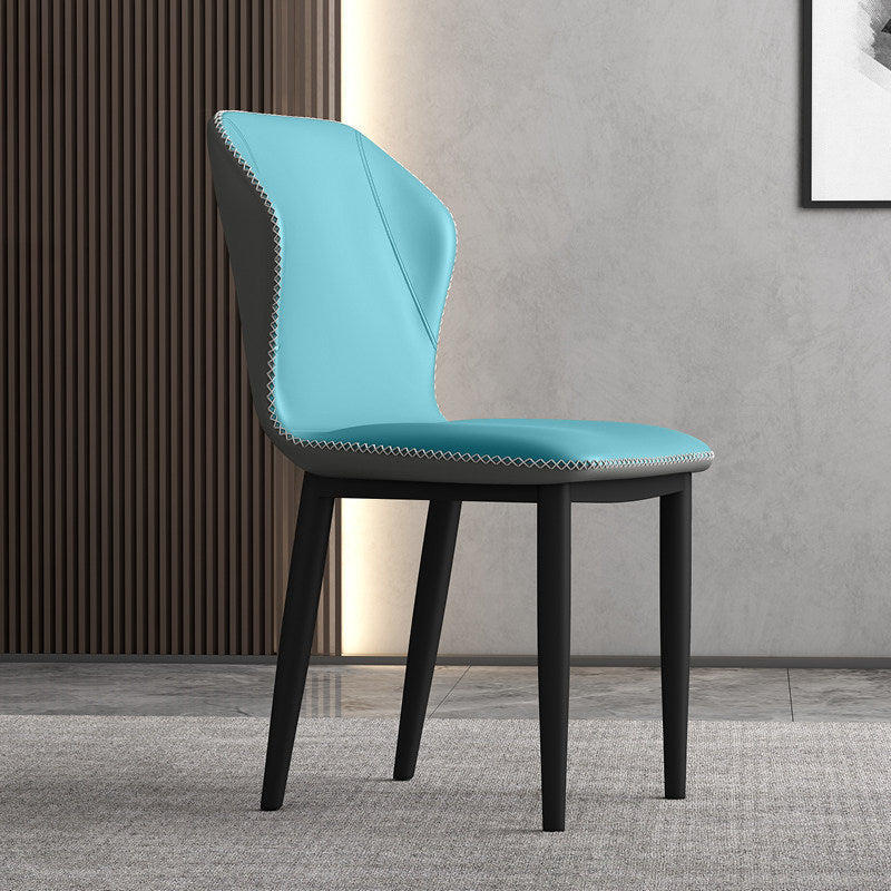 Metal Modern Contemporary Indoor-Outdoor Chair Wingback Side Chair Royal Blue 1 Piece Clearhalo 'Dining Chairs' 'Dining Tables & Seating' 'dining_chair' 'Furniture' 'furniture_dining_chair' 'Kitchen & Dining Furniture' 4809415