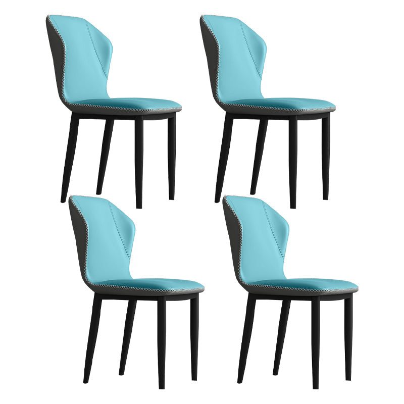 Metal Modern Contemporary Indoor-Outdoor Chair Wingback Side Chair Royal Blue Set of 4 Clearhalo 'Dining Chairs' 'Dining Tables & Seating' 'dining_chair' 'Furniture' 'furniture_dining_chair' 'Kitchen & Dining Furniture' 4809417