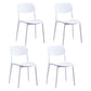 Modern Style Open Back Chair Kitchen Armless Chair with Plastic Legs White 4 Piece Set Clearhalo 'Dining Chairs' 'Dining Tables & Seating' 'dining_chair' 'furn' 'furn_dining_chair' 'Furniture' 'furniture_dining_chair' 'Kitchen & Dining Furniture' 4809426