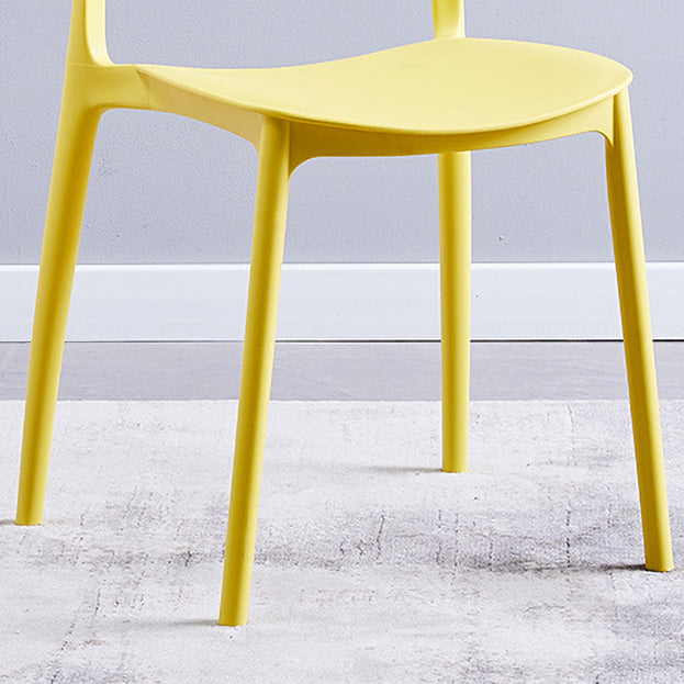 Modern Style Open Back Chair Kitchen Armless Chair with Plastic Legs Clearhalo 'Dining Chairs' 'Dining Tables & Seating' 'dining_chair' 'furn' 'furn_dining_chair' 'Furniture' 'furniture_dining_chair' 'Kitchen & Dining Furniture' 4809439