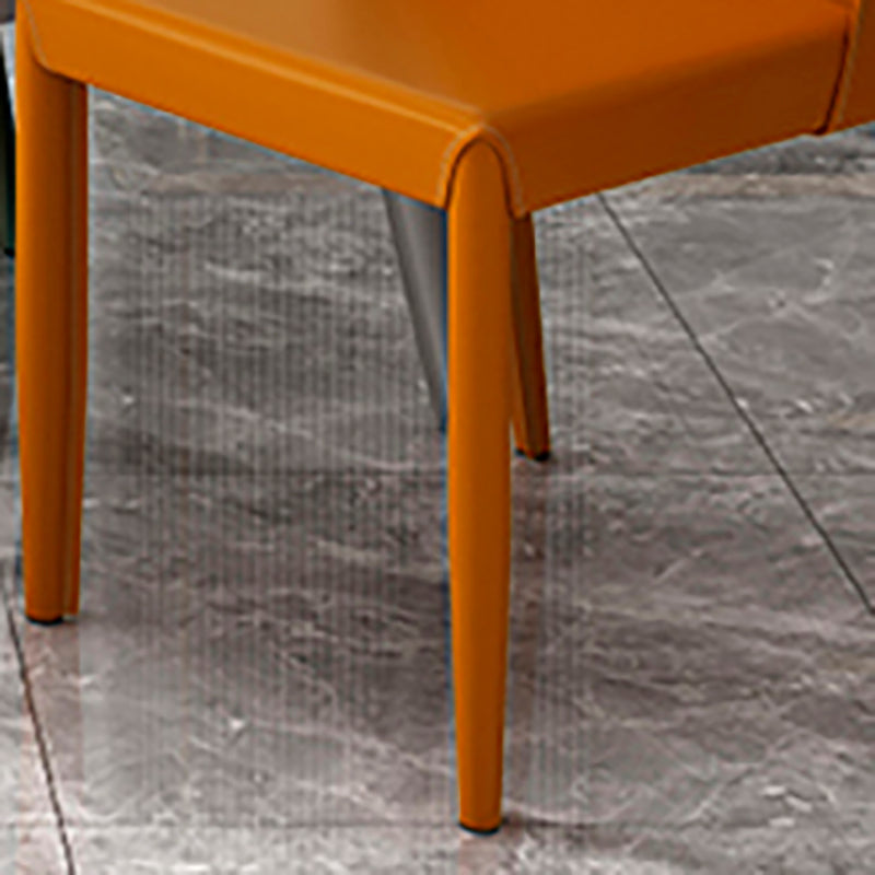 Glam Leather Kitchen and Dining Room Chair Solid Back Chair(Set of 2) Clearhalo 'Dining Chairs' 'Dining Tables & Seating' 'dining_chair' 'furn' 'furn_dining_chair' 'Furniture' 'furniture_dining_chair' 'Kitchen & Dining Furniture' 4809450