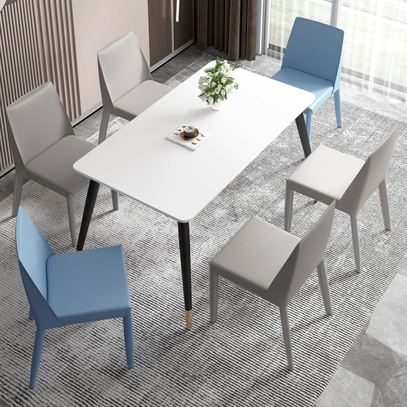 Glam Leather Kitchen and Dining Room Chair Solid Back Chair(Set of 2) Clearhalo 'Dining Chairs' 'Dining Tables & Seating' 'dining_chair' 'furn' 'furn_dining_chair' 'Furniture' 'furniture_dining_chair' 'Kitchen & Dining Furniture' 4809453