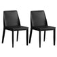 Glam Leather Kitchen and Dining Room Chair Solid Back Chair(Set of 2) Black 2 Piece Set Clearhalo 'Dining Chairs' 'Dining Tables & Seating' 'dining_chair' 'furn' 'furn_dining_chair' 'Furniture' 'furniture_dining_chair' 'Kitchen & Dining Furniture' 4809455