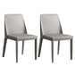Glam Leather Kitchen and Dining Room Chair Solid Back Chair(Set of 2) Light Gray 2 Piece Set Clearhalo 'Dining Chairs' 'Dining Tables & Seating' 'dining_chair' 'furn' 'furn_dining_chair' 'Furniture' 'furniture_dining_chair' 'Kitchen & Dining Furniture' 4809459