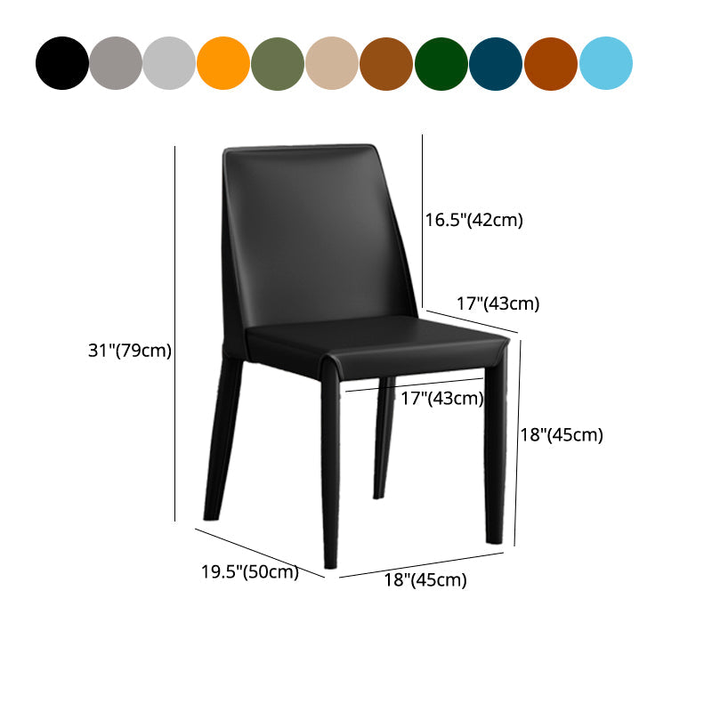 Glam Leather Kitchen and Dining Room Chair Solid Back Chair(Set of 2) Clearhalo 'Dining Chairs' 'Dining Tables & Seating' 'dining_chair' 'furn' 'furn_dining_chair' 'Furniture' 'furniture_dining_chair' 'Kitchen & Dining Furniture' 4809468