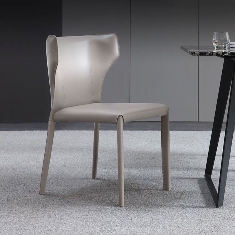 Contemporary Kitchen Leather Dining Chair Wingback Parsons Chair Clearhalo 'Dining Chairs' 'Dining Tables & Seating' 'dining_chair' 'furn' 'furn_dining_chair' 'Furniture' 'furniture_dining_chair' 'Kitchen & Dining Furniture' 4809471