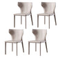 Contemporary Kitchen Leather Dining Chair Wingback Parsons Chair Grey 4 Piece Set Clearhalo 'Dining Chairs' 'Dining Tables & Seating' 'dining_chair' 'furn' 'furn_dining_chair' 'Furniture' 'furniture_dining_chair' 'Kitchen & Dining Furniture' 4809485