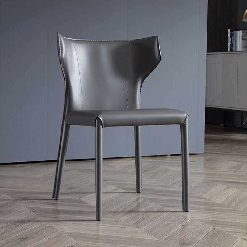 Contemporary Kitchen Leather Dining Chair Wingback Parsons Chair Clearhalo 'Dining Chairs' 'Dining Tables & Seating' 'dining_chair' 'furn' 'furn_dining_chair' 'Furniture' 'furniture_dining_chair' 'Kitchen & Dining Furniture' 4809493