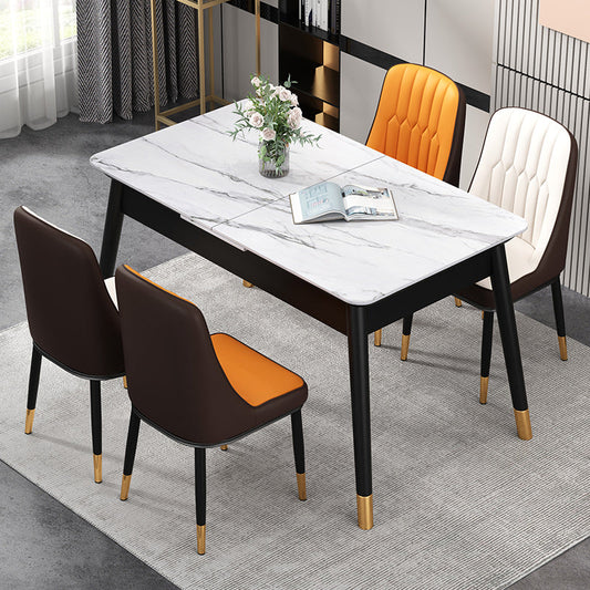 Modern Style Parsons Chair PU Leather Chairs for Dining Room Clearhalo 'Dining Chairs' 'Dining Tables & Seating' 'dining_chair' 'furn' 'furn_dining_chair' 'Furniture' 'furniture_dining_chair' 'Kitchen & Dining Furniture' 4809497
