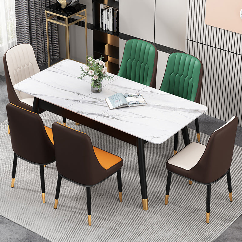 Modern Style Parsons Chair PU Leather Chairs for Dining Room Clearhalo 'Dining Chairs' 'Dining Tables & Seating' 'dining_chair' 'furn' 'furn_dining_chair' 'Furniture' 'furniture_dining_chair' 'Kitchen & Dining Furniture' 4809499