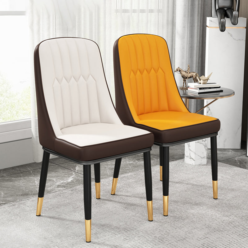 Modern Style Parsons Chair PU Leather Chairs for Dining Room Clearhalo 'Dining Chairs' 'Dining Tables & Seating' 'dining_chair' 'furn' 'furn_dining_chair' 'Furniture' 'furniture_dining_chair' 'Kitchen & Dining Furniture' 4809501