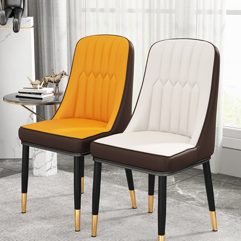 Modern Style Parsons Chair PU Leather Chairs for Dining Room Clearhalo 'Dining Chairs' 'Dining Tables & Seating' 'dining_chair' 'furn' 'furn_dining_chair' 'Furniture' 'furniture_dining_chair' 'Kitchen & Dining Furniture' 4809504