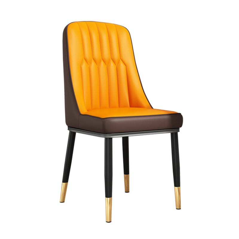 Modern Style Parsons Chair PU Leather Chairs for Dining Room Clearhalo 'Dining Chairs' 'Dining Tables & Seating' 'dining_chair' 'furn' 'furn_dining_chair' 'Furniture' 'furniture_dining_chair' 'Kitchen & Dining Furniture' 4809506
