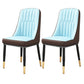 Modern Style Parsons Chair PU Leather Chairs for Dining Room Blue 2 Piece Set Brass Gold Clearhalo 'Dining Chairs' 'Dining Tables & Seating' 'dining_chair' 'furn' 'furn_dining_chair' 'Furniture' 'furniture_dining_chair' 'Kitchen & Dining Furniture' 4809515