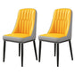 Modern Style Parsons Chair PU Leather Chairs for Dining Room Light Grey-Yellow 2 Piece Set Black Clearhalo 'Dining Chairs' 'Dining Tables & Seating' 'dining_chair' 'furn' 'furn_dining_chair' 'Furniture' 'furniture_dining_chair' 'Kitchen & Dining Furniture' 4809518