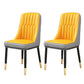 Modern Style Parsons Chair PU Leather Chairs for Dining Room Light Grey-Yellow 2 Piece Set Brass Gold Clearhalo 'Dining Chairs' 'Dining Tables & Seating' 'dining_chair' 'furn' 'furn_dining_chair' 'Furniture' 'furniture_dining_chair' 'Kitchen & Dining Furniture' 4809519