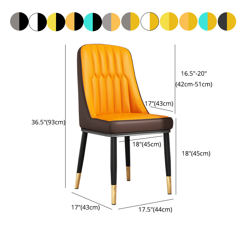 Modern Style Parsons Chair PU Leather Chairs for Dining Room Clearhalo 'Dining Chairs' 'Dining Tables & Seating' 'dining_chair' 'furn' 'furn_dining_chair' 'Furniture' 'furniture_dining_chair' 'Kitchen & Dining Furniture' 4809535