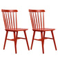 Glam Rubberwood Dining Room Chair Slat Back Side Chair (Set of 2) Red 2 Piece Set Clearhalo 'Dining Chairs' 'Dining Tables & Seating' 'dining_chair' 'furn' 'furn_dining_chair' 'Furniture' 'furniture_dining_chair' 'Kitchen & Dining Furniture' 4809540
