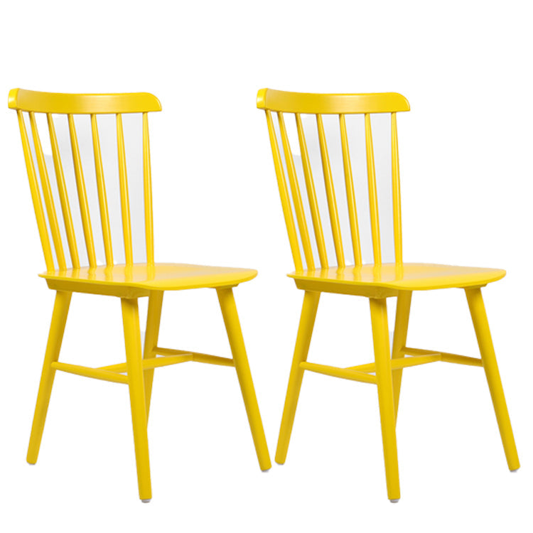Glam Rubberwood Dining Room Chair Slat Back Side Chair (Set of 2) Yellow 2 Piece Set Clearhalo 'Dining Chairs' 'Dining Tables & Seating' 'dining_chair' 'furn' 'furn_dining_chair' 'Furniture' 'furniture_dining_chair' 'Kitchen & Dining Furniture' 4809542