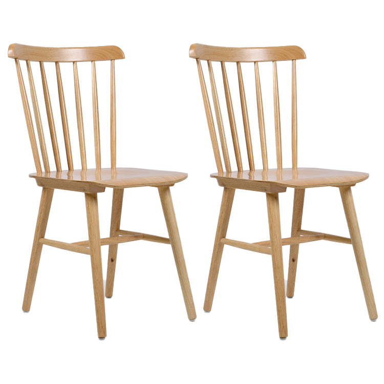 Glam Rubberwood Dining Room Chair Slat Back Side Chair (Set of 2) Wood 2 Piece Set Clearhalo 'Dining Chairs' 'Dining Tables & Seating' 'dining_chair' 'furn' 'furn_dining_chair' 'Furniture' 'furniture_dining_chair' 'Kitchen & Dining Furniture' 4809551