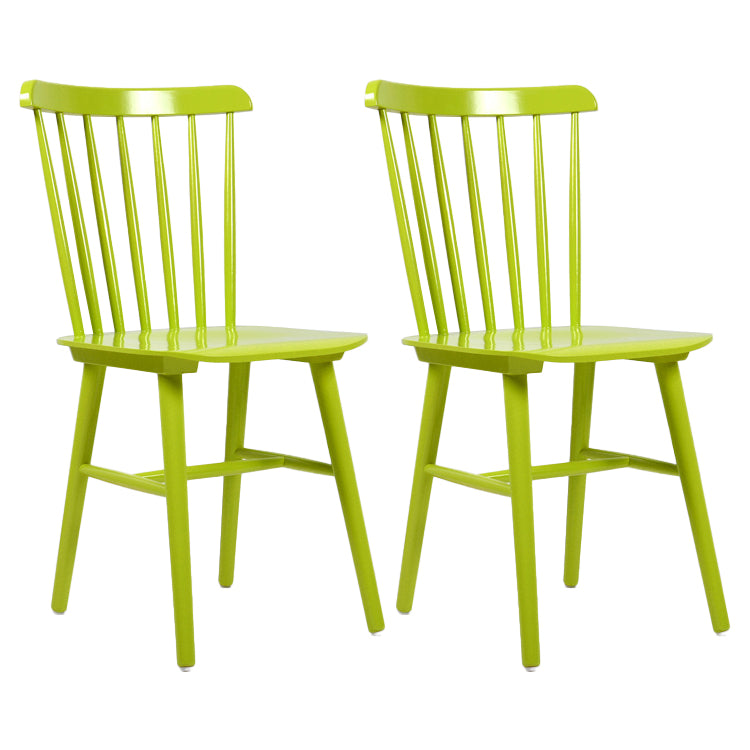 Glam Rubberwood Dining Room Chair Slat Back Side Chair (Set of 2) Fruit Green 2 Piece Set Clearhalo 'Dining Chairs' 'Dining Tables & Seating' 'dining_chair' 'furn' 'furn_dining_chair' 'Furniture' 'furniture_dining_chair' 'Kitchen & Dining Furniture' 4809552